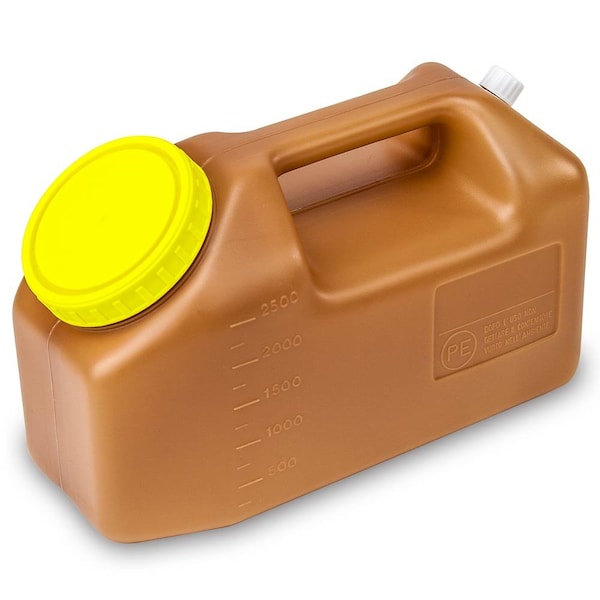 24 hour urine collection container, 2.5 liter, PK